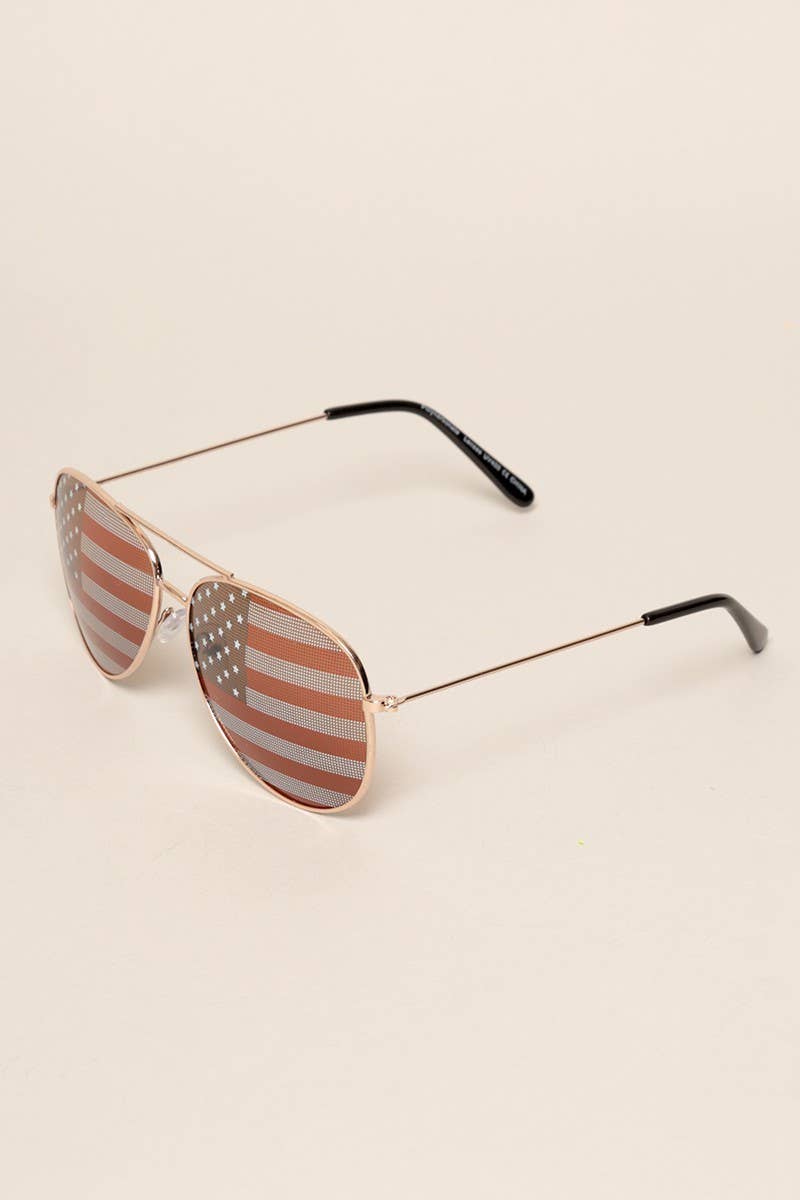 USA American Flags Aviator Sunglasses