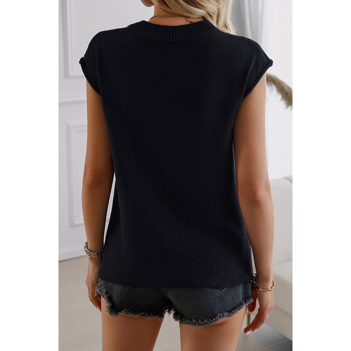 American Flag Crew Neck Vested Shirt