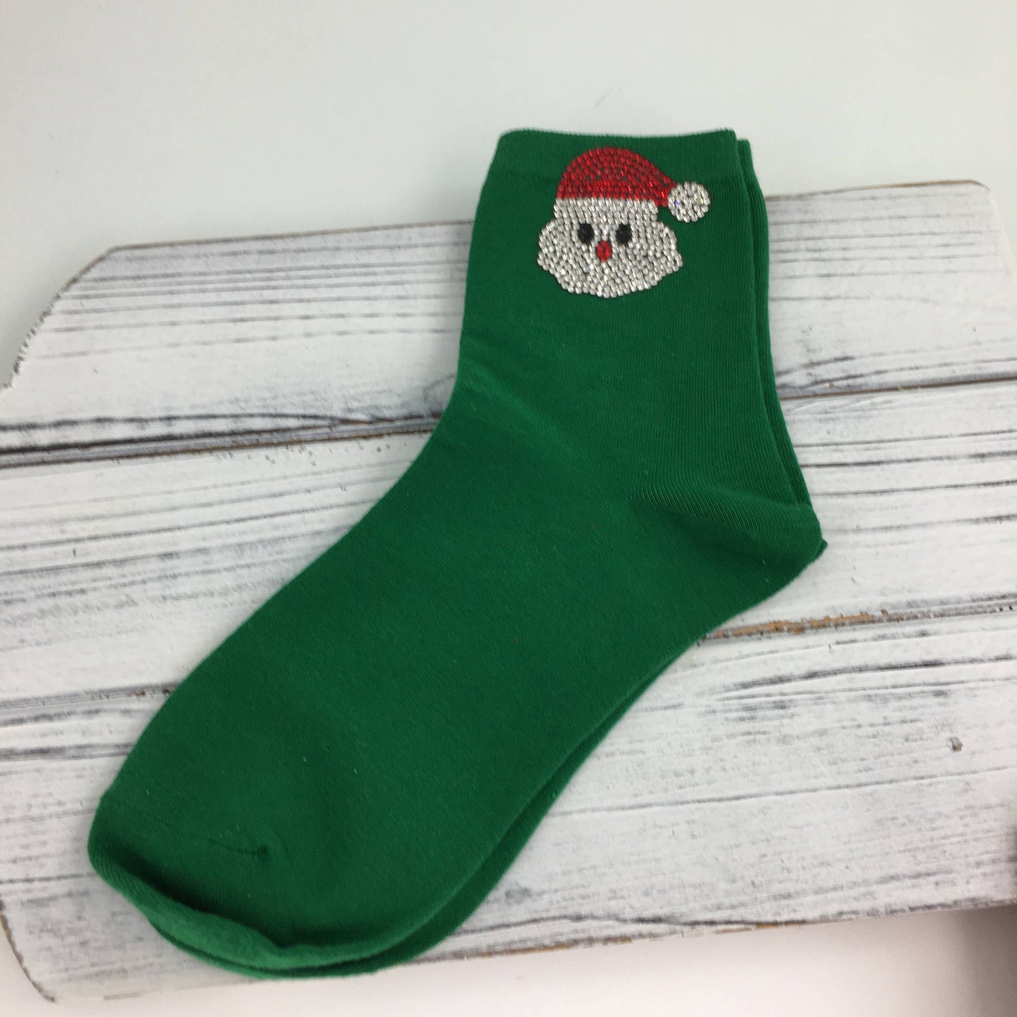Rhinestone Santa socks