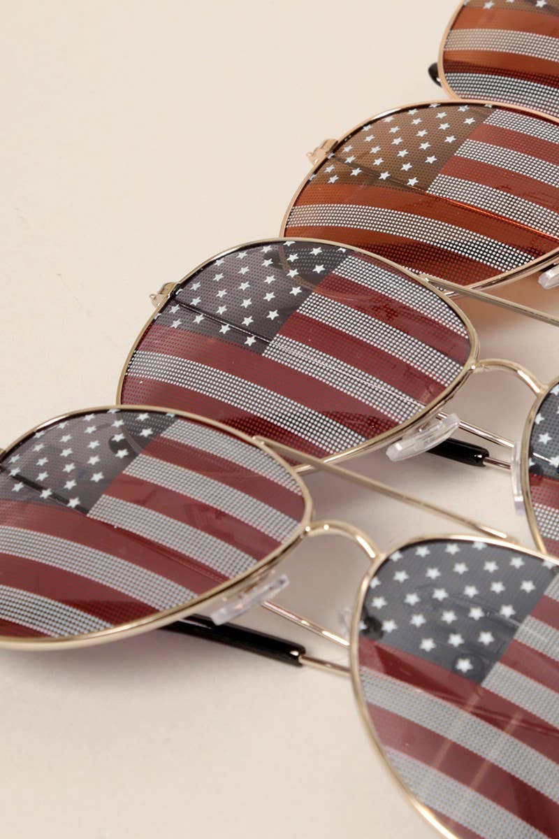 USA American Flags Aviator Sunglasses