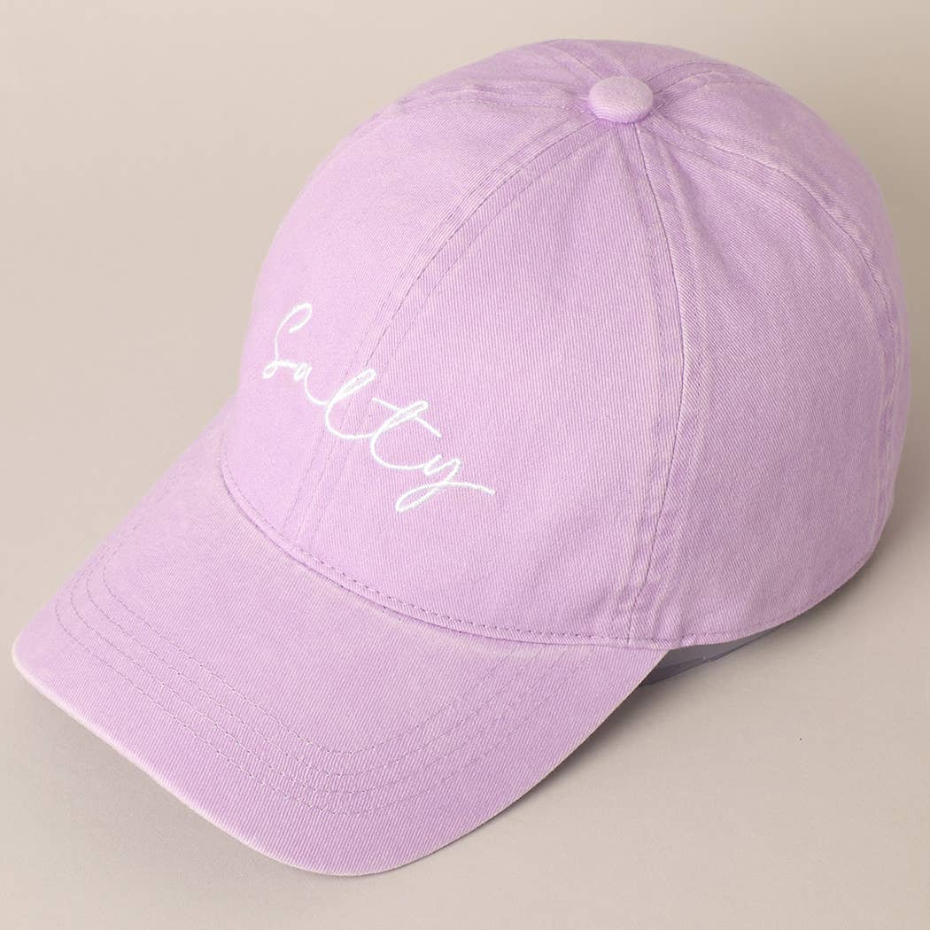 Salty Lettering Embroidery Baseball Cap