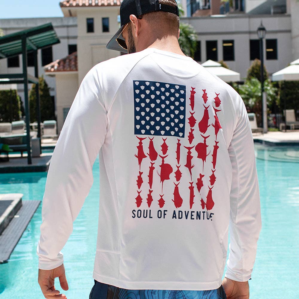 Performance Fins & Stripes Long Sleeve