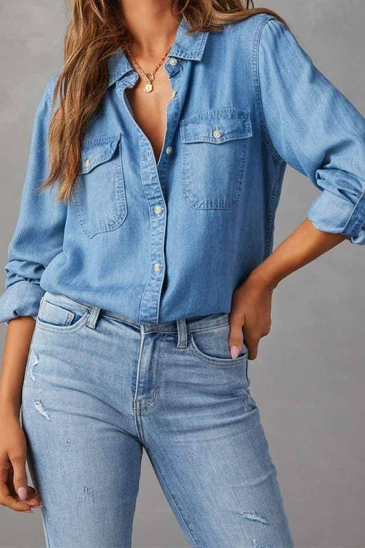 Chic Denim Button Up