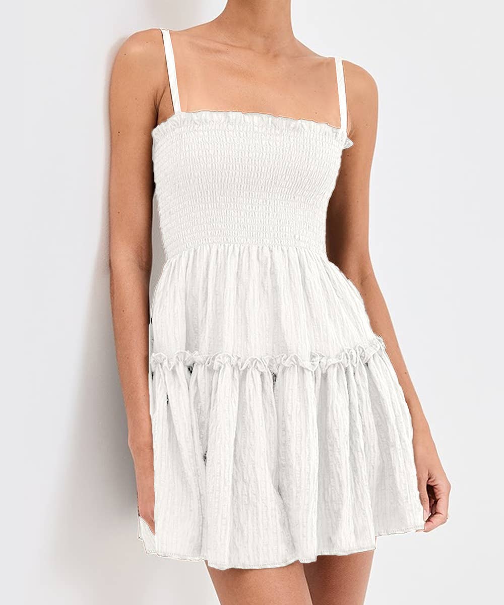 Solid Color Sphaghetti Strap Casual Dress